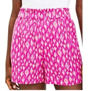 LOFT Pink Patterned High Waist Shorts